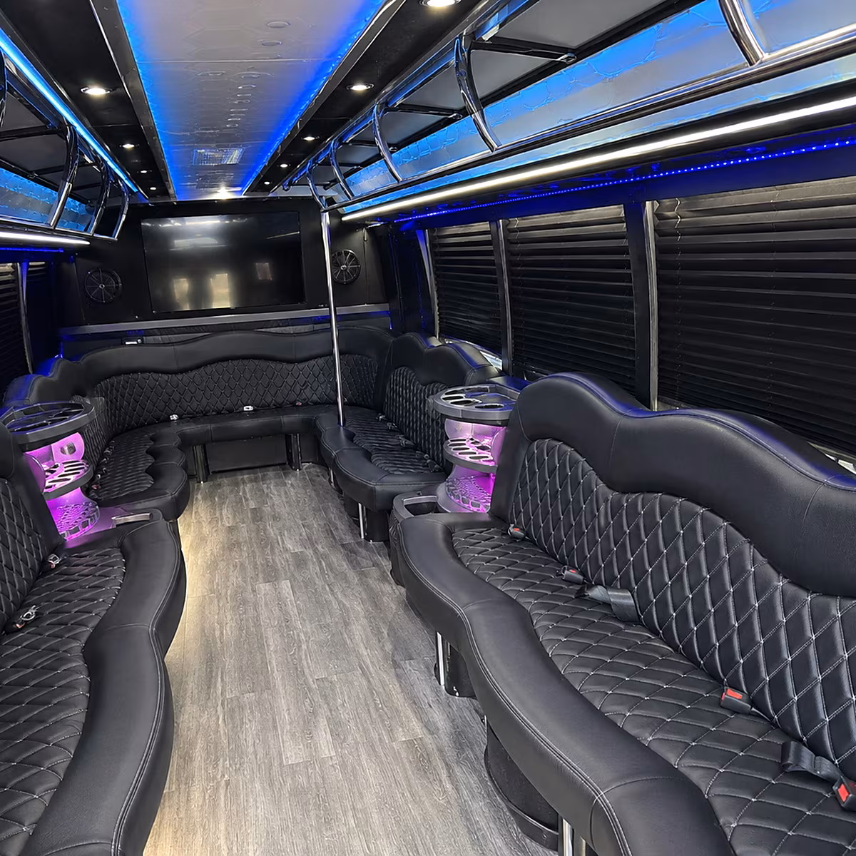 Oklahoma City Bachelor & Bachelorette Transportation party bus interior