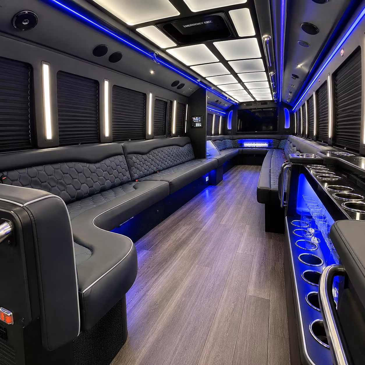 Oklahoma City Wedding Transportation party bus interior