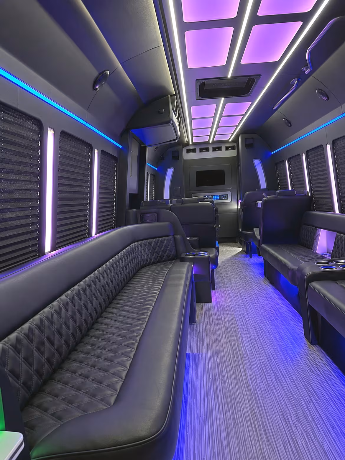 Oklahoma City Wedding Transportation party bus interior